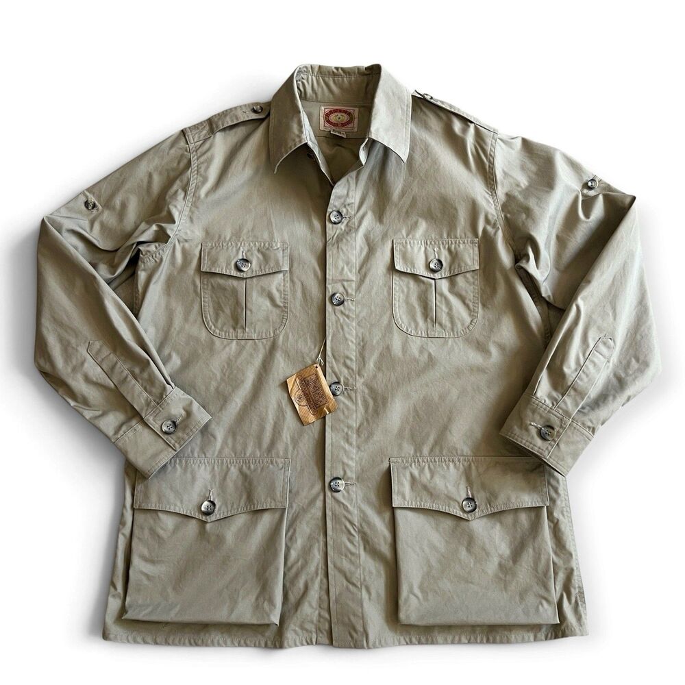 NWT Vintage 80s Banana Republic Safari Field Jacket Men’s 42 Khaki 100% Cotton